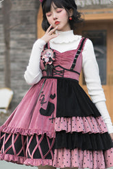 Red/Black Ruffle Stitching Vintage Sweet Lolita Dress